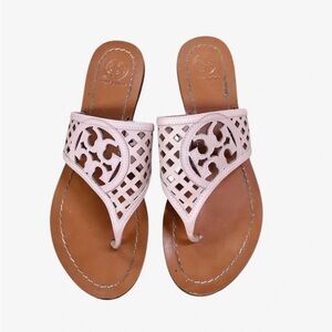 RARE Tory Burch Blush Pink Laser-Cut Out
Thong Slide Sandals Shoes Womens 8.5